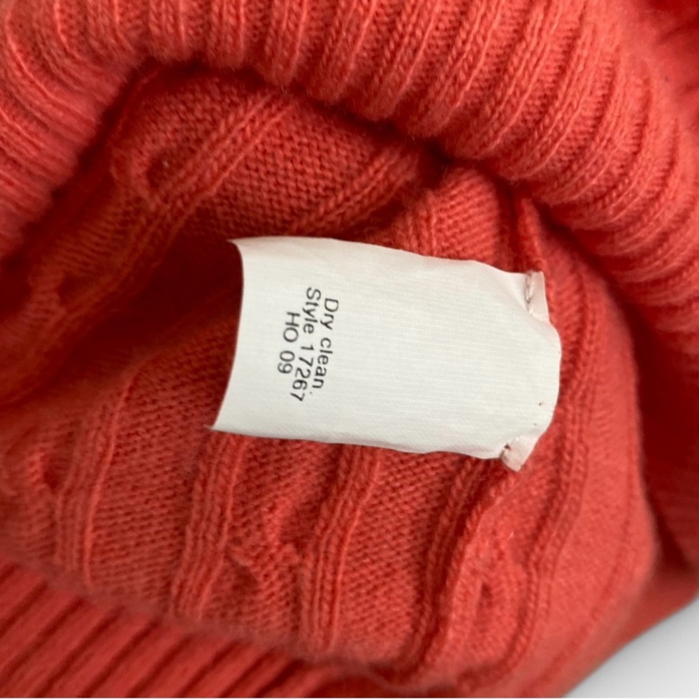 JCrew Women’s Coral Pink Cable Knit Sweater Size Medium - Picture 4 of 4